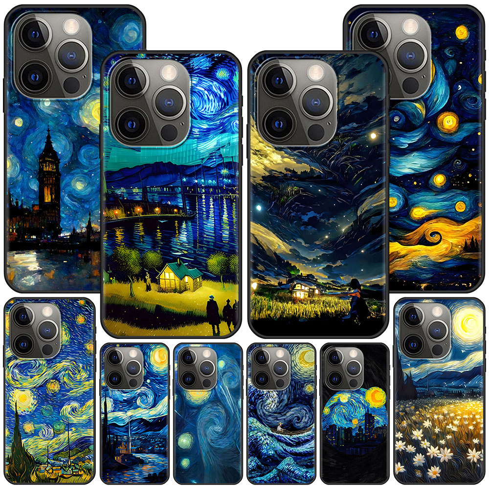 Applicable Mobile Phone Case Star Van Gogh Art Case Apple iPhone 14 11 7 SE 2020 8 X XS