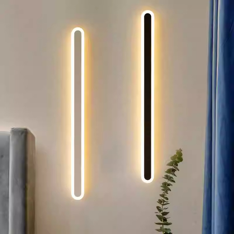 lámpara de pared transfronteriza larga lámpara de pared interior sala de estar dormitorio cabecera de cama minimalista línea moderna pasillo balcón creativo LED lámpara de pared