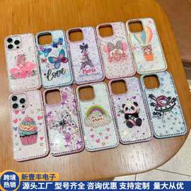 KT水钻适用iPhone16promax手机壳苹果15全包14卡通13爱心12满钻13