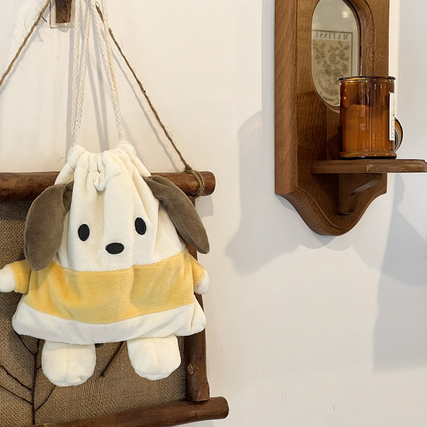 Perro Pacha Hello Kitty bolsa de almacenamiento bolsa de cordón de felpa Linda bolsa de papelería de estudiante japonés bolsa de almacenamiento de artículos diversos