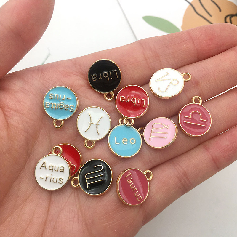 A Pack Of 12 Simple Style Constellation Alloy Enamel Jewelry Accessories display picture 3