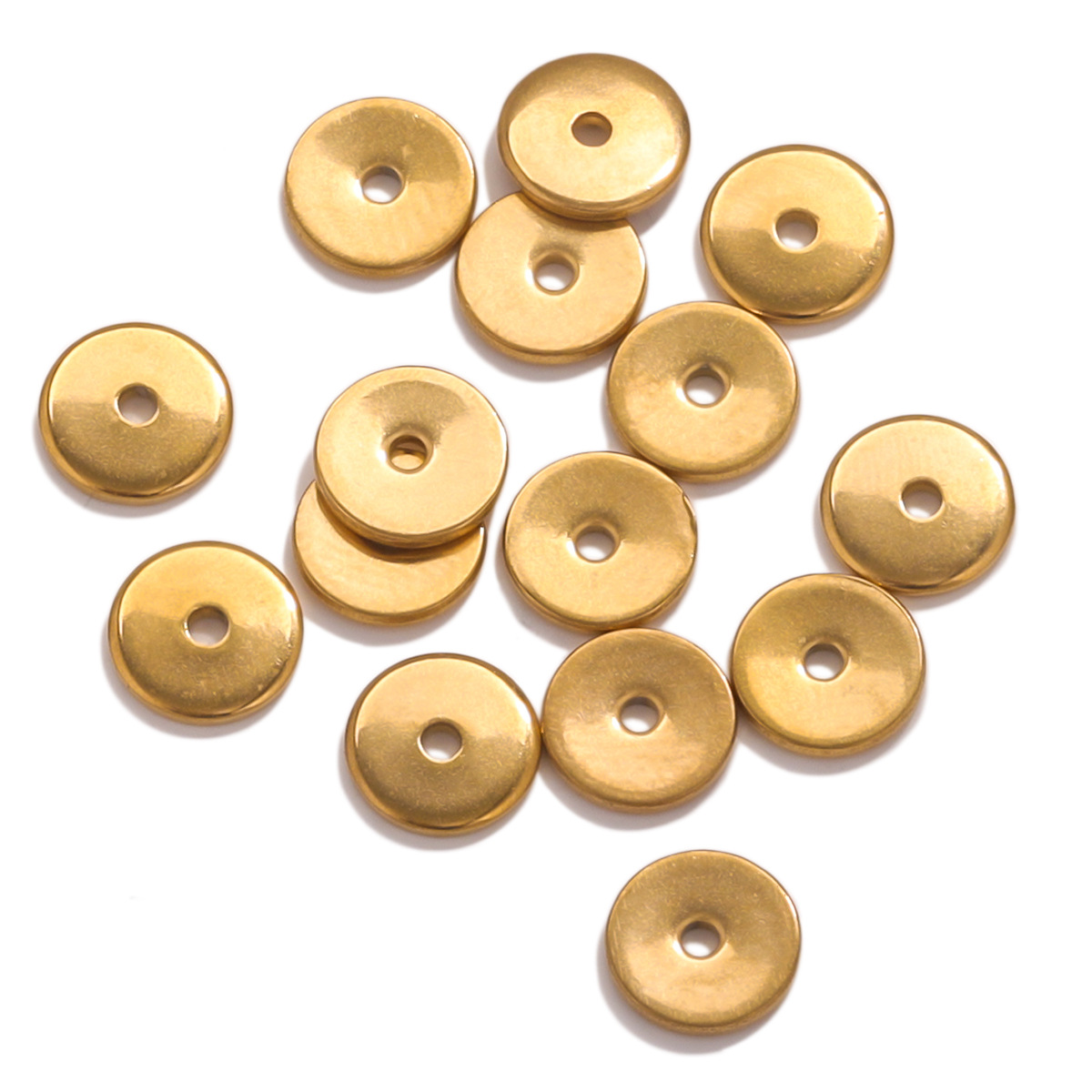 50 PCS/Package Stainless Steel Round Solid Color Beads display picture 2