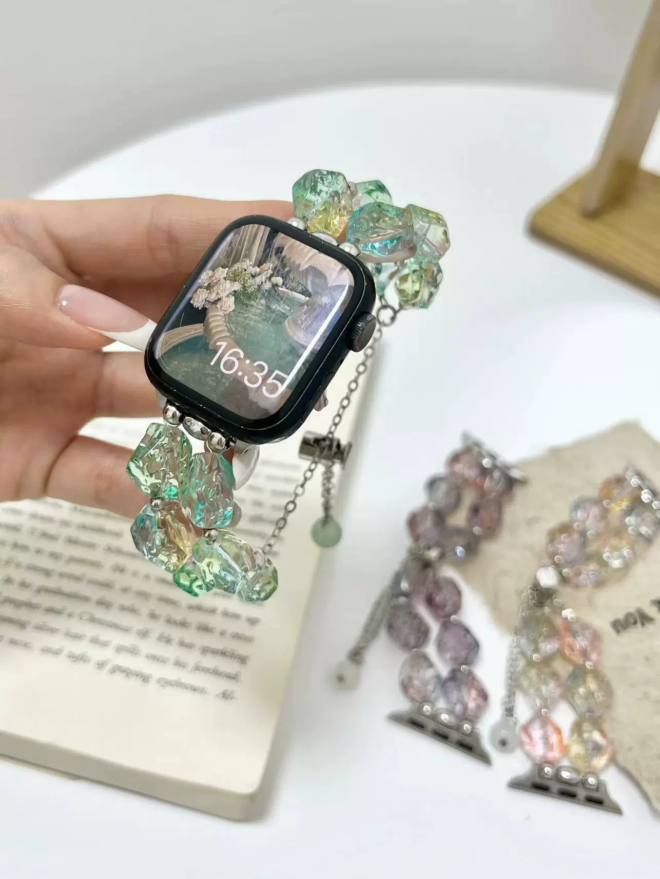 Кристальный ремешок-молния, подходит для Apple Watch, ремешок iWatch9/S8/SE/5/6