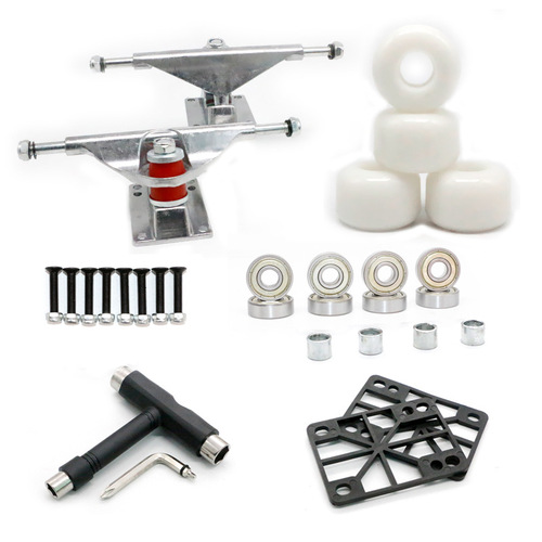 Double-warped skateboard wheels, professional PU wheel skateboard bracket combination package, skateboard bridge complete set of accessories