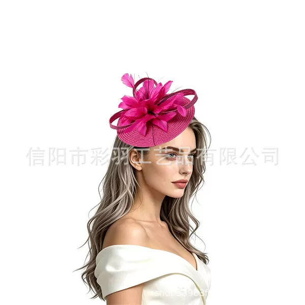 European and American Amazon Feather Horse Racing High-End Hat Headpiece Bridal Stage Performance Cocktail Hair Accessory Fashion Ball