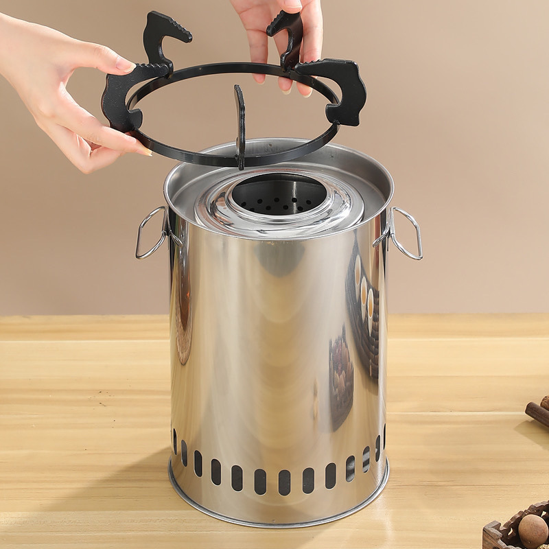 estufa de gasificación de leña estufa de fuego rural portátil sin humo estufa doméstica estufa de camping a prueba de viento al aire libre