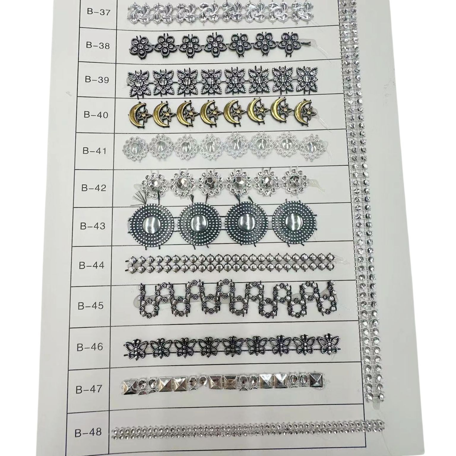 服装辅料配饰单排双排线钻批发异形线钻网钻塑料排钻鞋帽装饰品