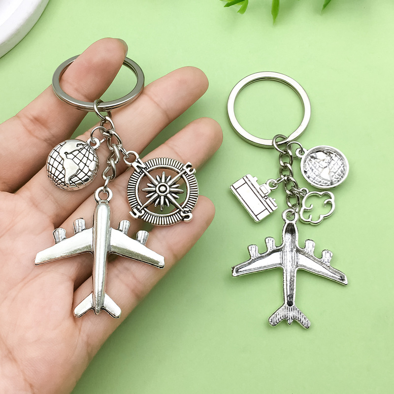 ヨーロッパとアメリカの人気の飛行機旅行キーホルダーペンダント金属クロスボーダーキーホルダーどこにでも|undefined