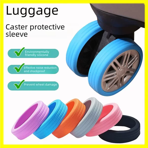 Luggage wheel rubber cover mute suitcase roller transformation trolley case replacement universal wheel accessories protective cover