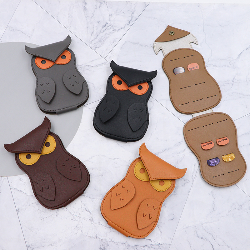 New Owl-Shaped Guitar Pick Holder Large Capacity Strumming Pick Bag Cartoon Pick Pouch