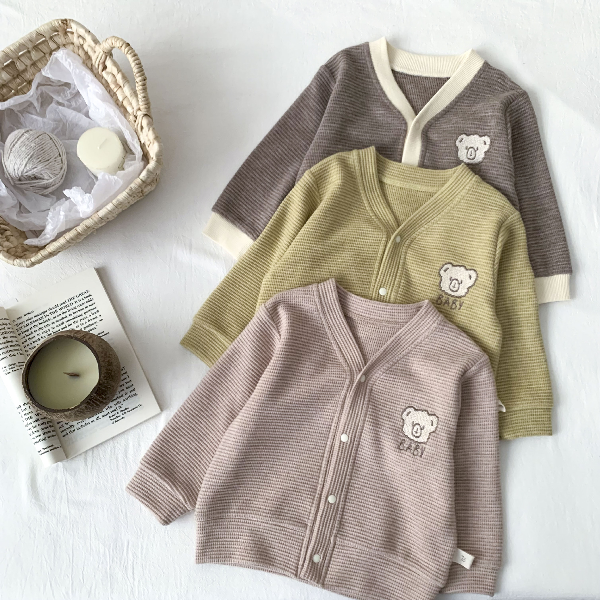 어린이 니트 카디건 봄과 가을  코트  의 한국 스타일 외출 옷 소년 소녀 감자 돼지 어린이 스웨터