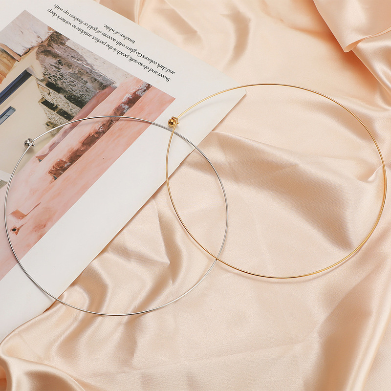 18K Plated Stainless Steel Polished 15cm Adjustable Handmade Necklace DIY Accessories Jewelry Cross-Border Wholesale Coil