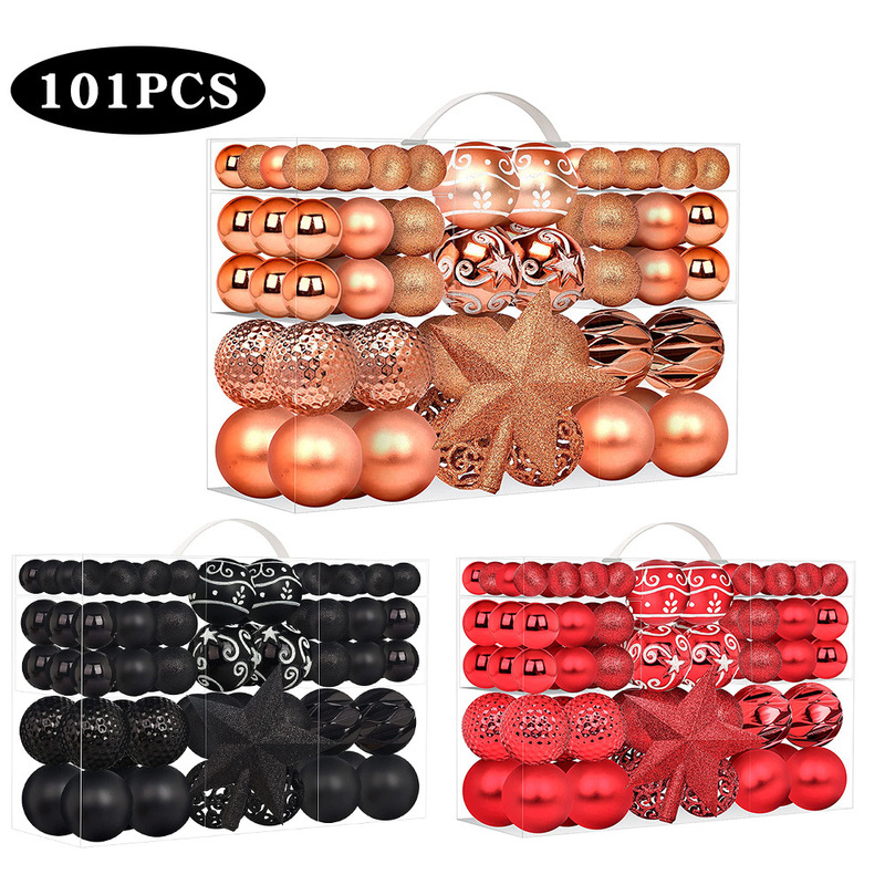 Christmas ball set new 101PCs Christmas ornaments Christmas tree decoration pendant multi-size set strength manufacturers Christmas ball set new 101PCs Christmas ornaments Christmas tree decoration pendant multi-size set strength manufacturers