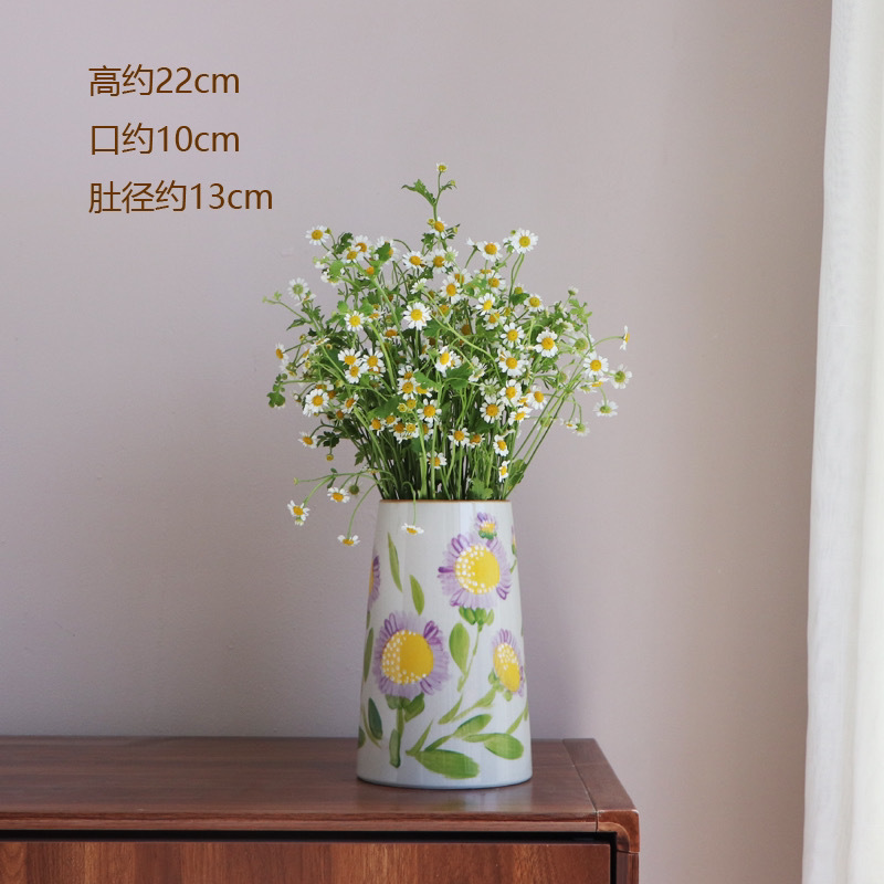 景徳鎮ハイエンドセラミック手描き花瓶シンプルモダンなドライフラワー水耕栽培花器具家の装飾装飾品|undefined
