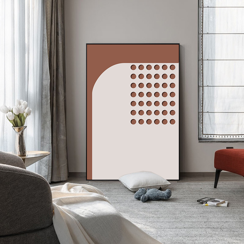 Simple abstract geometric living room background wall decoration…