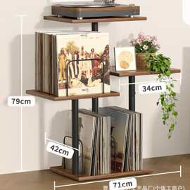 跨境铁木艺多层置物架 客厅玄关落地式CD唱片杂志书本装饰展示架