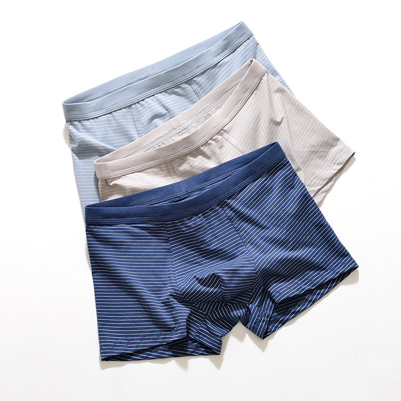 Non-printed Japanese-style good underwear men's striped boxer underwear modal boxer shorts mid-waist shorts Arro pants
