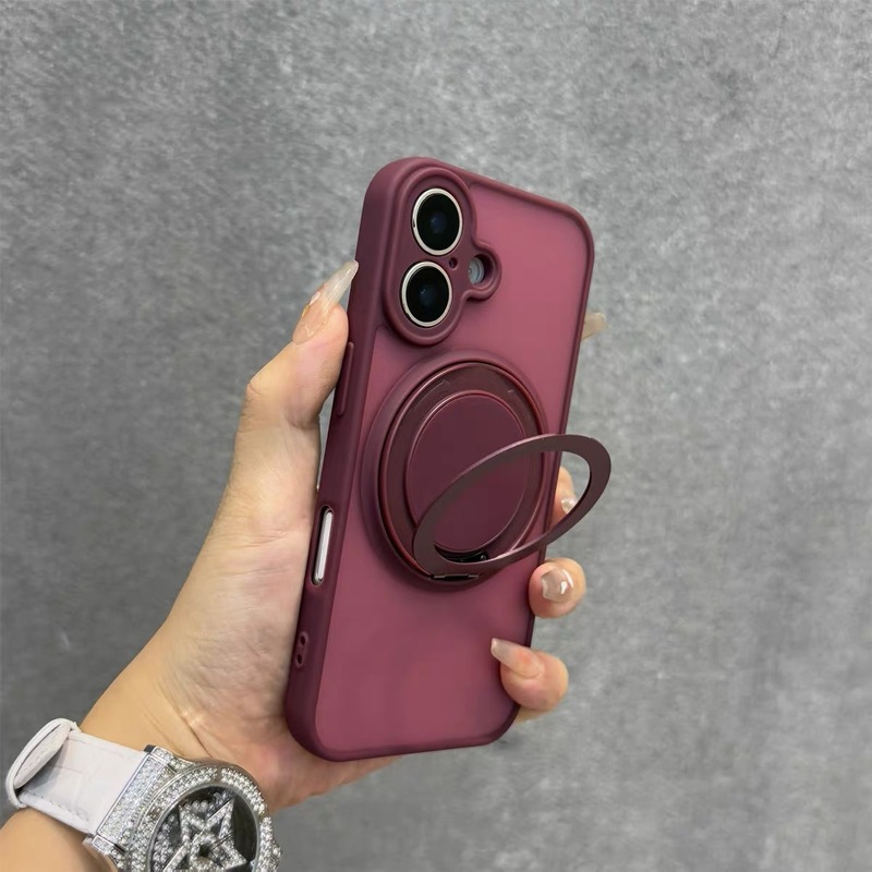 360磁吸旋转支架适用iPhone17promax手机壳苹果16磨砂14/15带挂绳|undefined