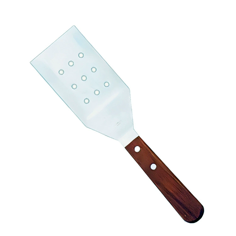Wood -handle iron plate, frying shovel cooking kitchen utensils, multi -purpose barbecue steak 401 stainless steel frying shovel