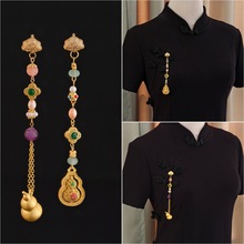 沙金葫芦压襟转动葫芦配件福禄吉祥平安挂件饰品精致旗袍汉服配饰