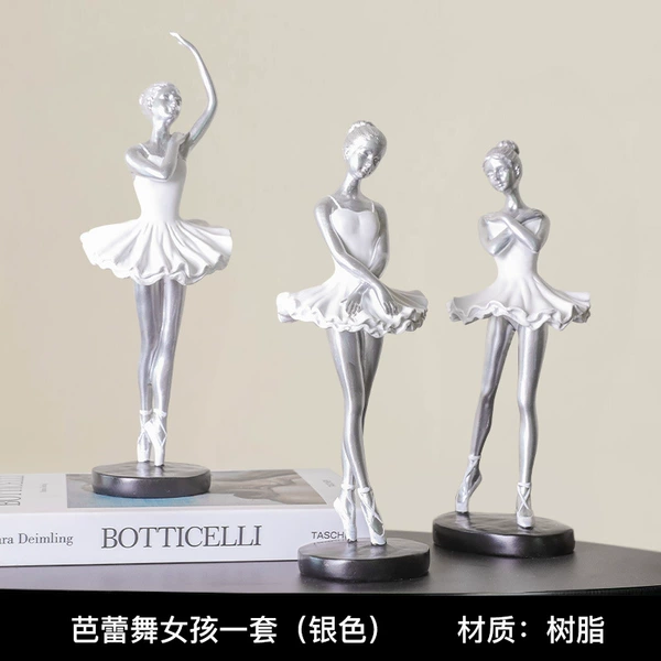 Ballet girl decoration silver set