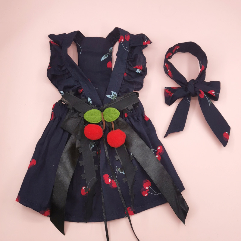 60g Weight Pet Clothing Type Of Pet Supplies 1 Piece Quantity Casual, Daily Occasion Cotton Material Peach, Cherry Pattern Summer Season Cute Style 1 Piece Summer Cute Cotton Peach Cherry Pet Clothing 8