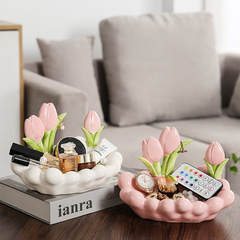 Light luxury high-end tulip entry key storage box desktop tray jewelry cosmetics miscellaneous storage box