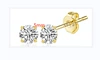 Golden earrings with zircon, 5mm