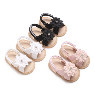 Summer New 0-1 Year Old Baby Girl Fashion Sandals Cute Flower Decorative Soft Sole Princess Baby Toddler Shoes