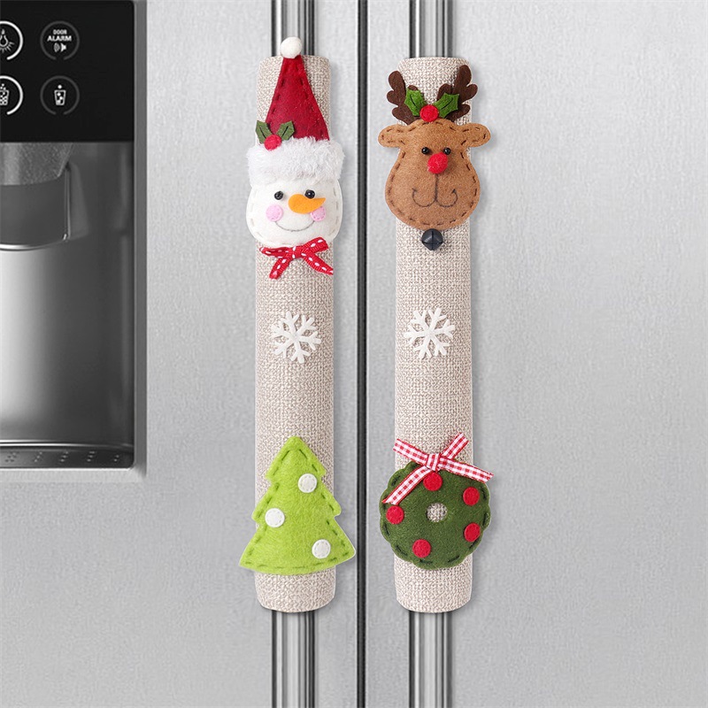 Christmas Cartoon Style Cute Christmas Tree Snowman Linen Indoor Family Gathering Festival Handle Gloves display picture 2