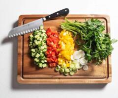 Mahogany Cutting Board, Solid Wood Chopping Block, Vegetable & Fruit Board, Kitchen Countertop, Serving Platter for Bread, Pastries, and Appetizers