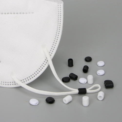 Soft pvc silicone elastic adjustment buckle soft rubber anti-slip buckle flat round elastic band ear rope fixed buckle