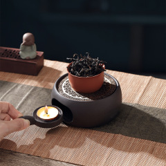日式蠟燭煮茶爐套裝溫茶爐底座明火烤橘子爐熱茶暖茶加熱爐溫茶器