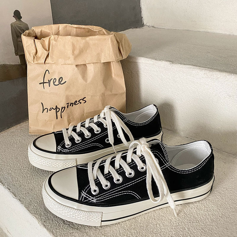 Meiqi Converse 1970S Student High-Top Canvas Shoes for Women 2024 Summer Retro Hong Kong Style Sneakers Ins Versatile Korean Version