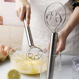 现货304不锈钢三眼面团搅拌器线圈打粉器 和面神器厨房橡木打蛋器