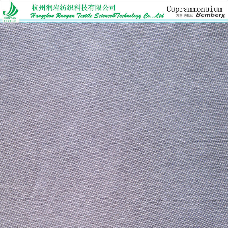 Cupro铜氨麻棉骑兵斜面料120D*30S铜氨丝棉麻骑兵斜170gsm