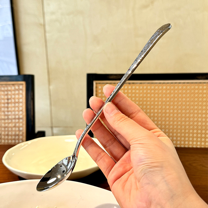 Chockmen18/10 tenedor de comida occidental de acero inoxidable cuchara de comida occidental patrón de martillo engrosamiento postre tenedor cuchara té de la tarde tenedor de fruta