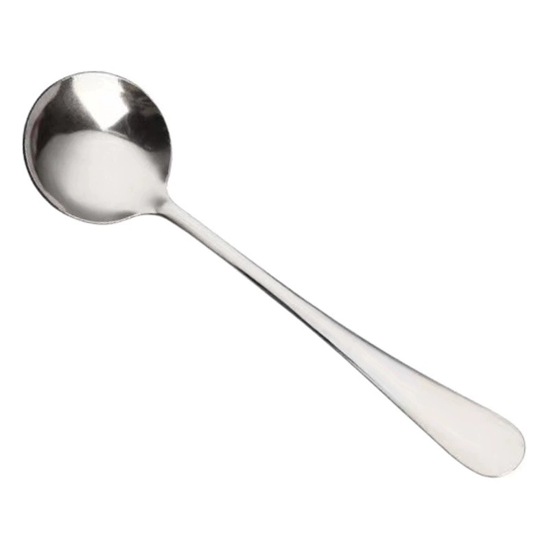 Прямая ложка из нержавеющей стали с фабрики Посуда Бытовая столовая ложка Западная десертная ложка Круглая ложка из нержавеющей стали № 3