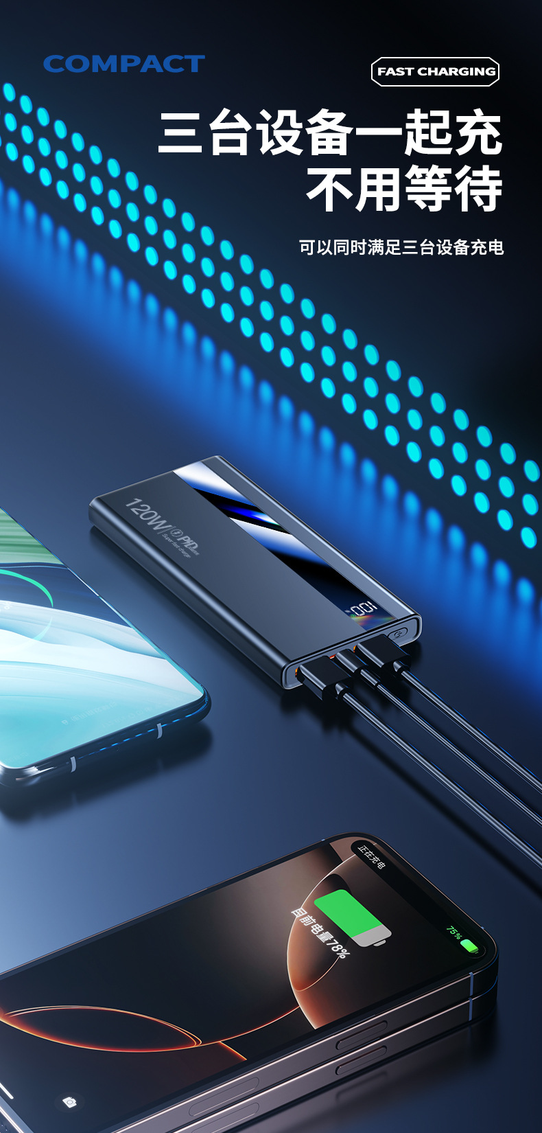 3C Certified Power Bank 20000mAh 22.5W Fast Charging Mobile Power Supply Gift Custom Logo Dropshipping