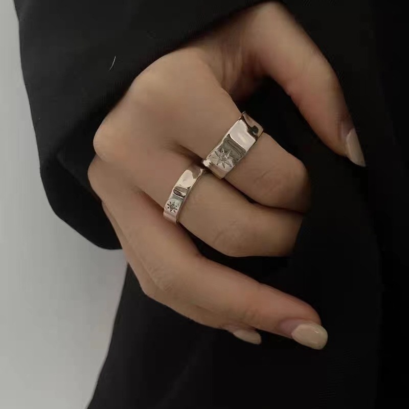 Unique Starburst Zircon Ring For Couples Vintage Minimalist Style_voghion.com
