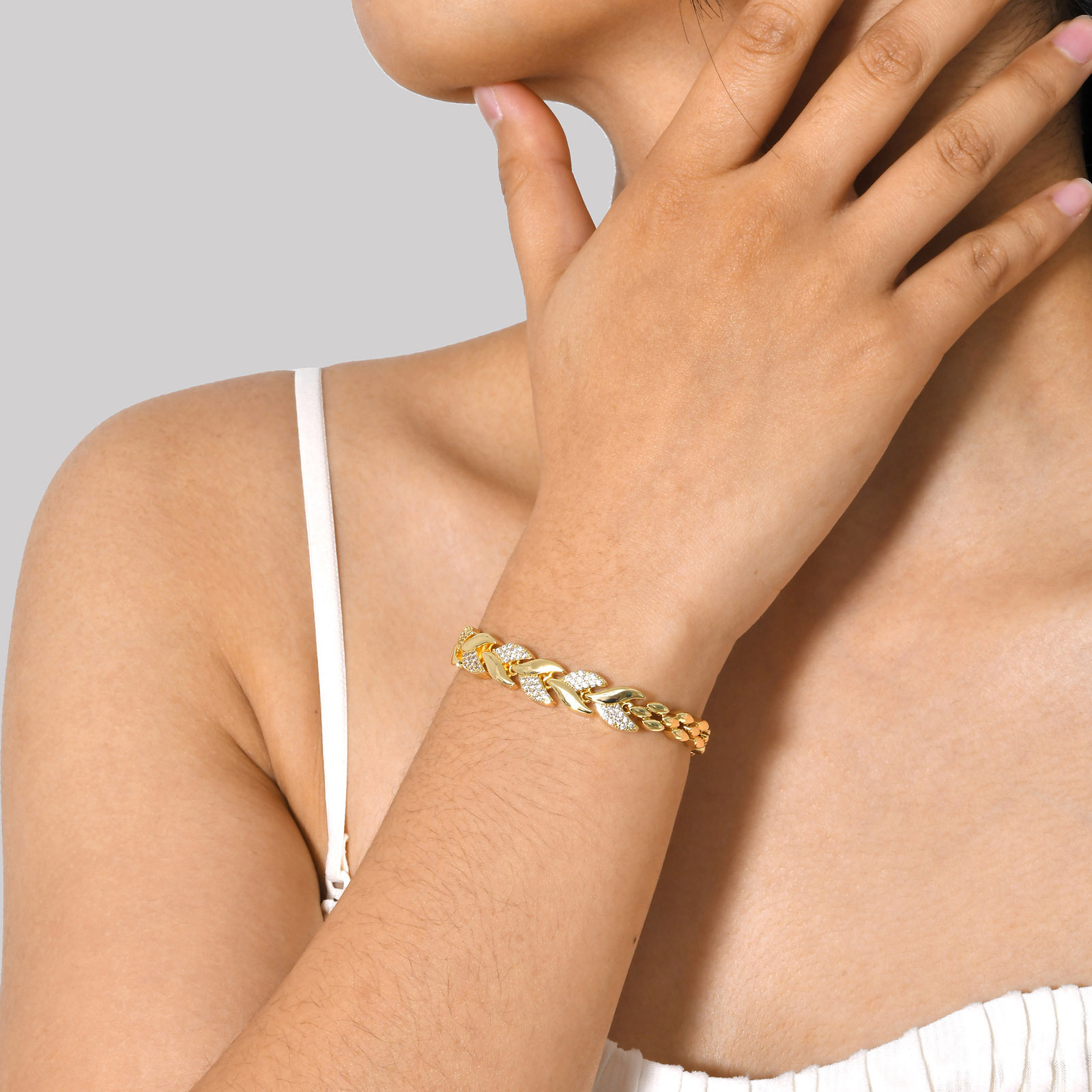Holiday, Travel, Daily Occasion Copper Inlay Geometric Zircon Bracelets