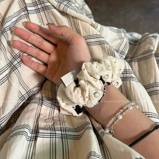 2026新款拼色小花大肠发圈女高弹力耐用发绳扎头发头绳高级感皮筋