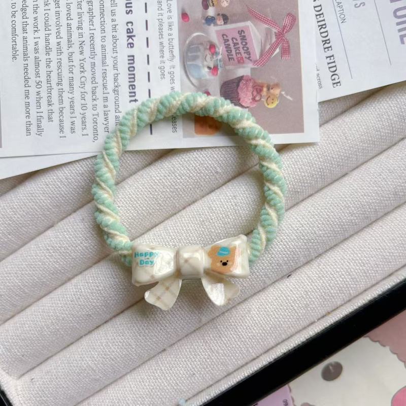 かわいい漫画チェック柄リボンヘアバンドマカロンインガールヘアロープカップル親友甘いヘアアクセサリーヘッドバンド|undefined