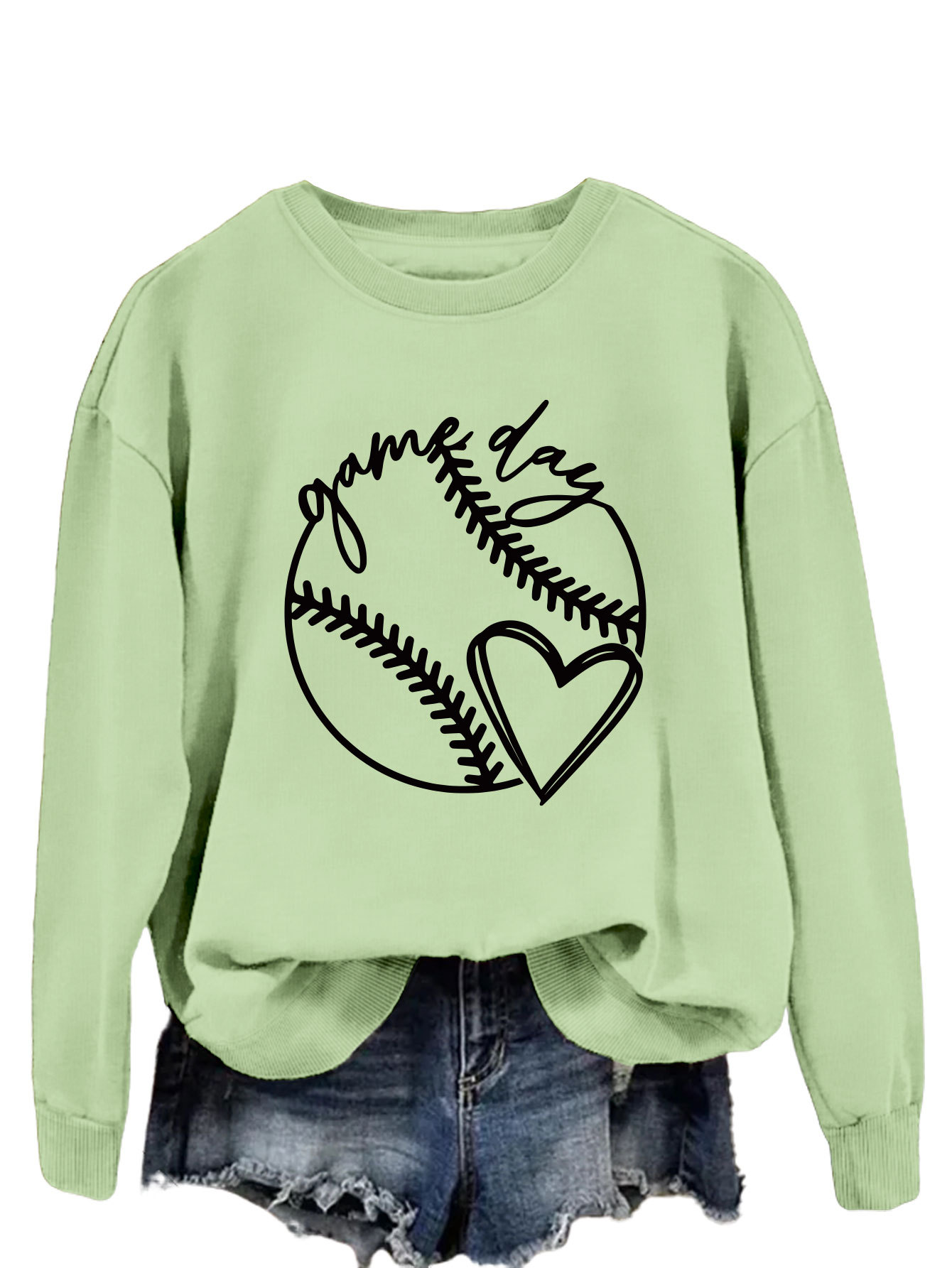 Olive green sweatshirt (black font)