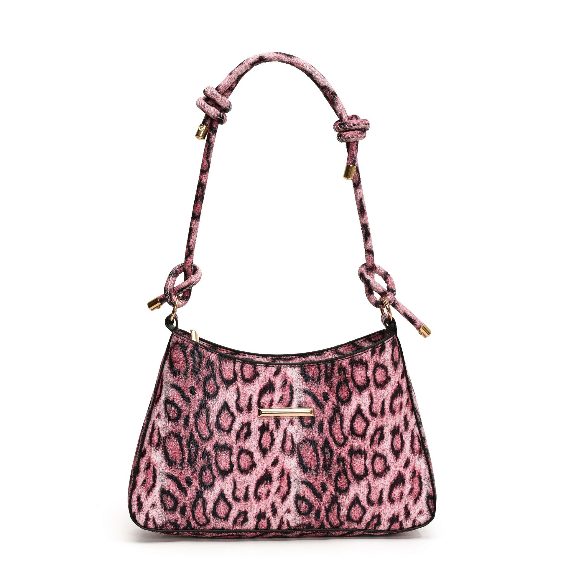 Bolso para mujeres 2024 otoño y invierno nuevo bolso cuadrado pequeño de estilo universal bolso de mano de moda estampado leopardo bolso axilar de hombro único