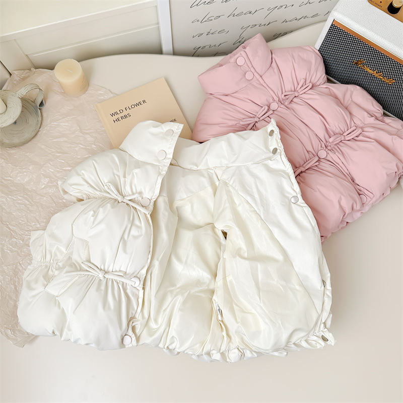 Chaleco de invierno de niñas 2025 nuevo estilo de ropa de invierno de niñas extranjera ropa de algodón gruesa chaleco chaqueta chaqueta chaqueta para niños chaqueta cálida