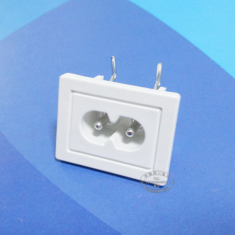 桌面适配器大8字尾充电接口31*24两芯白色大八字AC电源插座LH-8