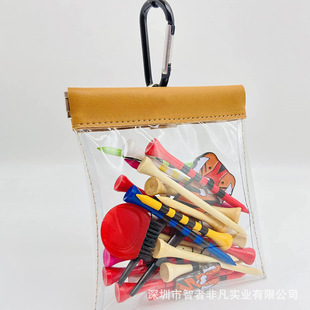 Outdoor Transparent Pvc Golf Bag, Automatic Closing Spike Cosmetics Bag, Green Fork Cosmetics Bag
