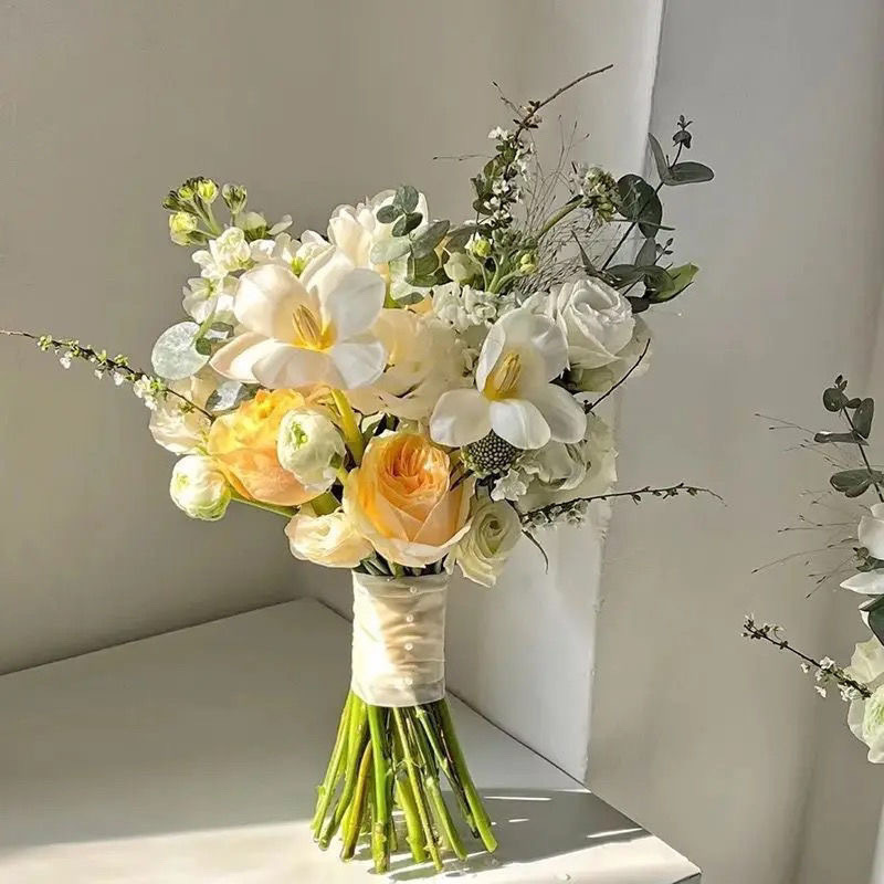 婚礼手捧花新娘手捧结婚出片郁金香领证仿真花拍照道具七夕|undefined