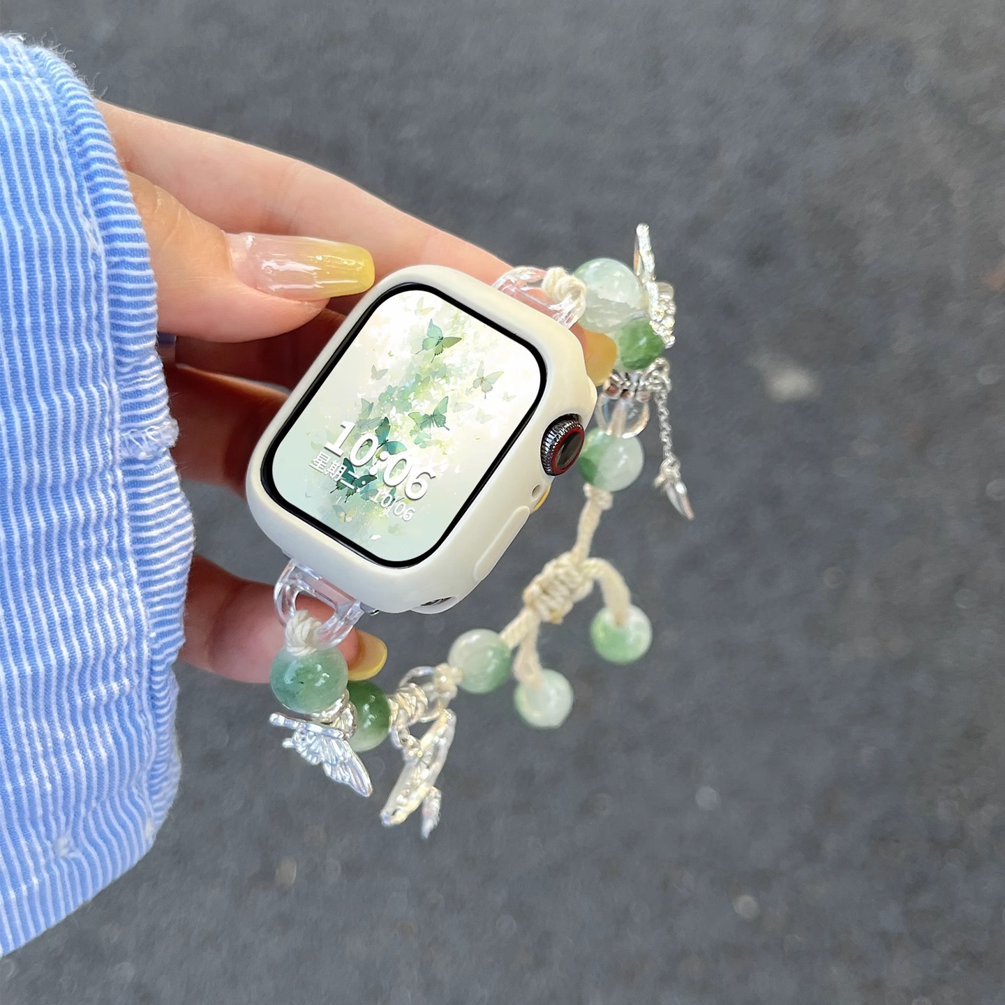 Suitable for Huawei Fit4 Watch Fit3 Strap Beaded Fit2 Drawstring Wristband Summer Butterfly Fan Female Bead Chain